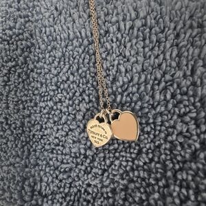 Tiffany & Co. Dual Heart Silver Necklace